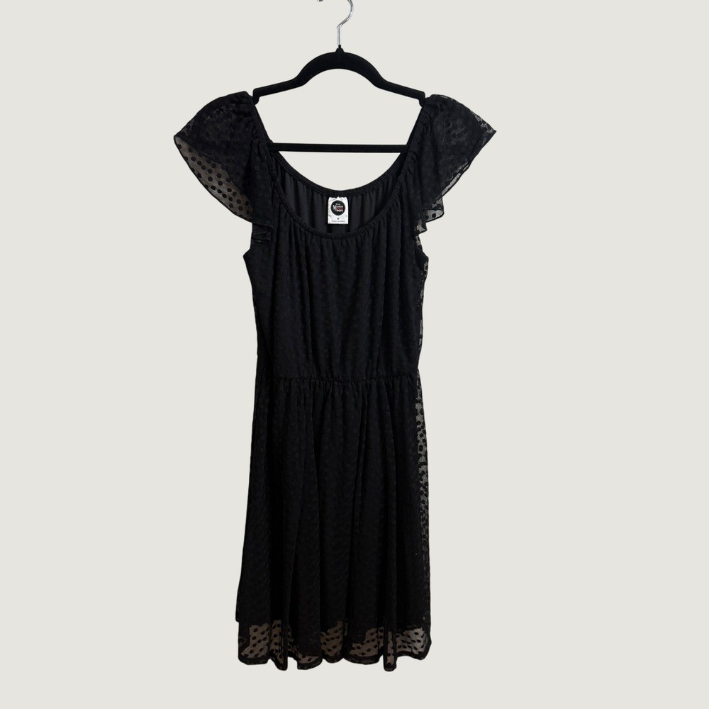 Disney Minnie Rocks the Dots Lace Polka Dot Dress Black Medium Goth Whimsigoth